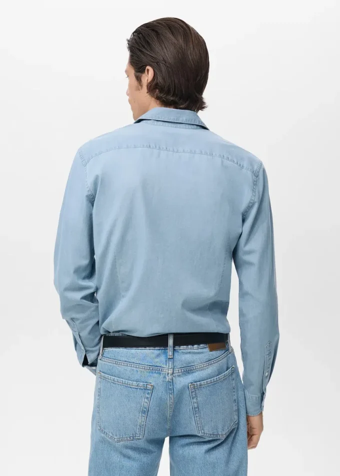 100 % Baumwoll-Chambray-Hemd 100 % Baumwoll-Chambray-Hemd