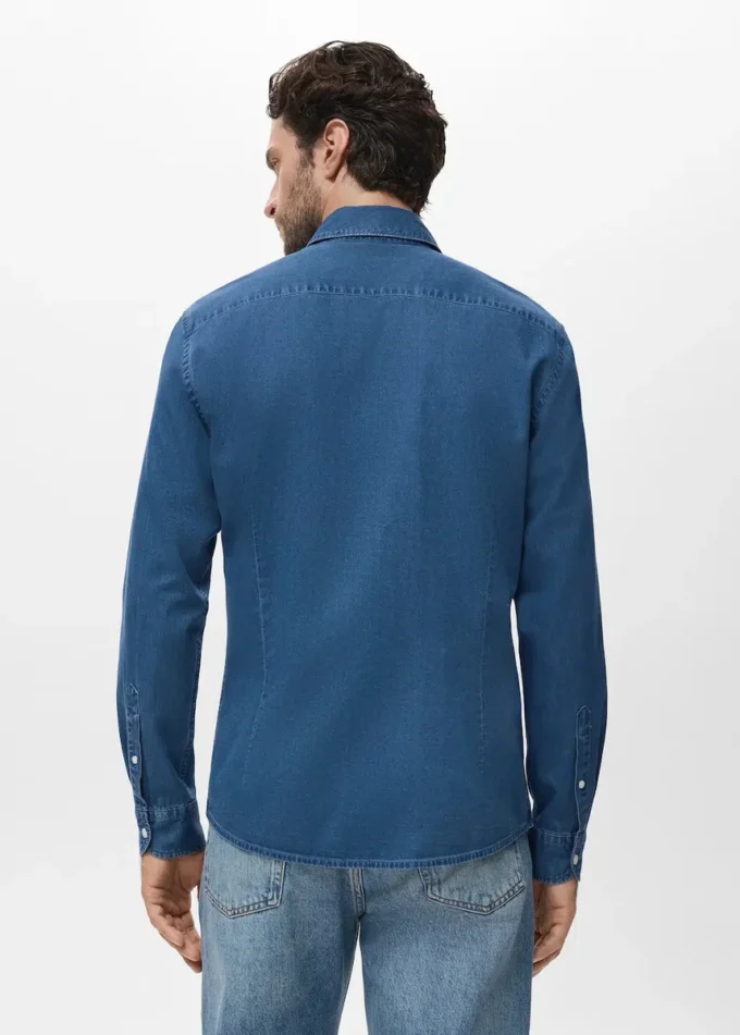 100 % Baumwoll-Chambray-Hemd 100 % Baumwoll-Chambray-Hemd