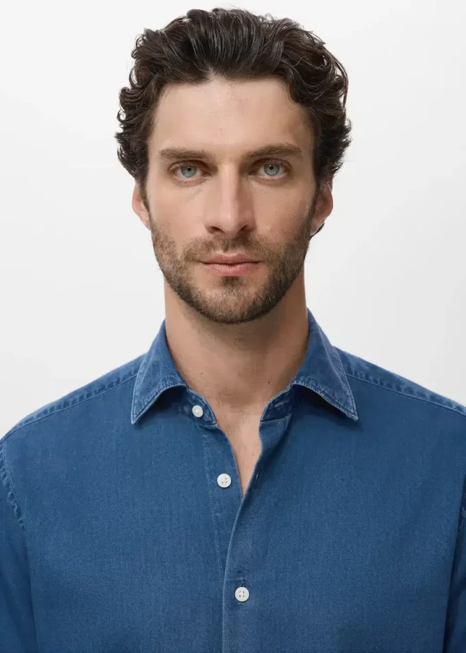 100 % Baumwoll-Chambray-Hemd 100 % Baumwoll-Chambray-Hemd