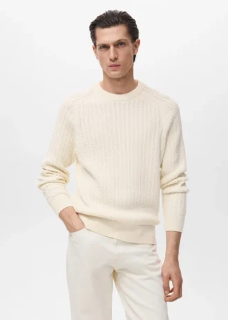 100 % Baumwolle, geflochtener Pullover