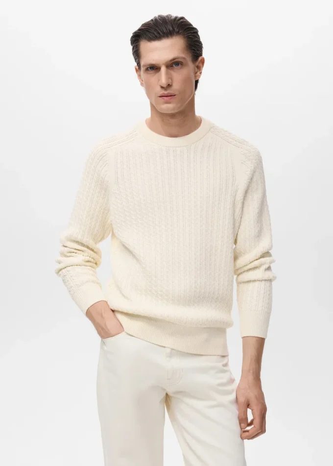 100 % Baumwolle, geflochtener Pullover 100 % Baumwolle, geflochtener Pullover