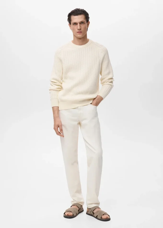 100 % Baumwolle, geflochtener Pullover 100 % Baumwolle, geflochtener Pullover