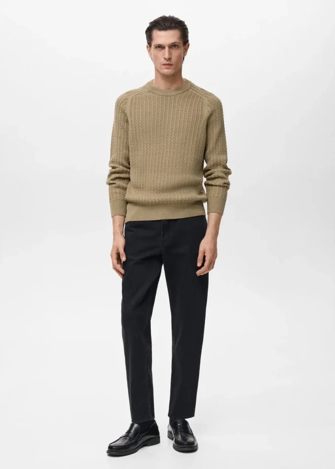 100 % Baumwolle, geflochtener Pullover 100 % Baumwolle, geflochtener Pullover