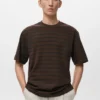 100 % Baumwolle, locker geschnittenes gestreiftes T-Shirt
