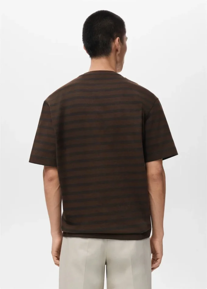 100 % Baumwolle, locker geschnittenes gestreiftes T-Shirt