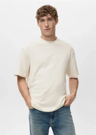 100 % Baumwolle, locker geschnittenes, strukturiertes T-Shirt