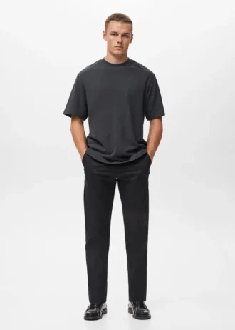 100 % Baumwolle, locker geschnittenes, strukturiertes T-Shirt