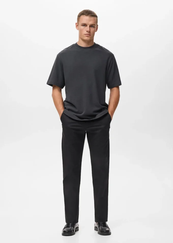 100 % Baumwolle, locker geschnittenes, strukturiertes T-Shirt
