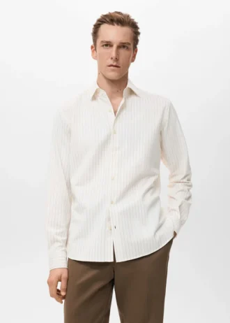 100 % Baumwolle, Regular Fit, gestreiftes Hemd
