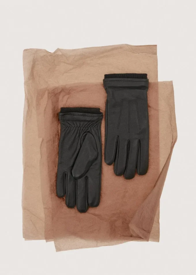 100 % Lederhandschuhe mit Rüschendetail 100 % Lederhandschuhe mit Rüschendetail
