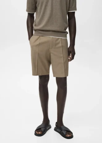 100 % Leinen-Bermudashorts