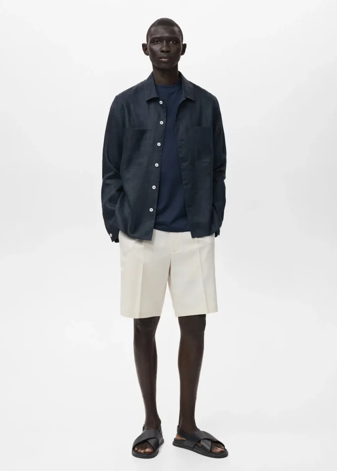 100 % Leinen-Bermudashorts 100 % Leinen-Bermudashorts