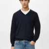 100 % Merinowolle Pullover mit V-Ausschnitt