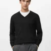 100 % Merinowolle Pullover mit V-Ausschnitt 100 % Merinowolle Pullover mit V-Ausschnitt