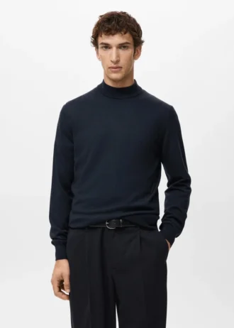 100 % Wollpullover mit Rollkragen