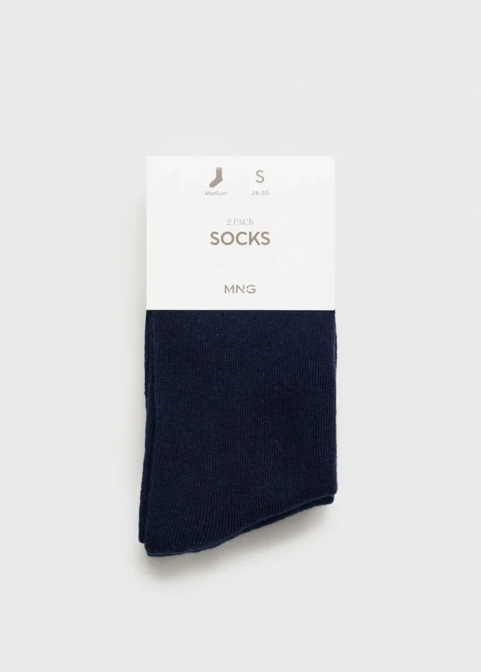 2er-Pack einfarbige Socken