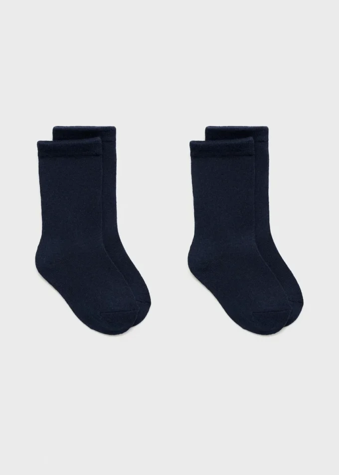 2er-Pack einfarbige Socken