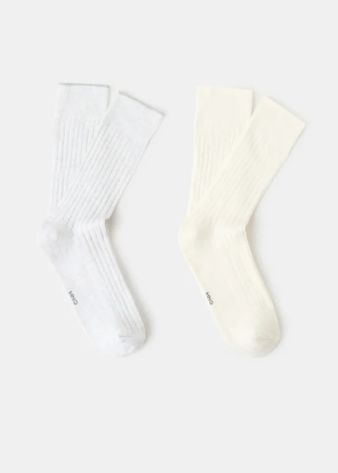 2er-Pack gerippte Baumwollsocken 2er-Pack gerippte Baumwollsocken