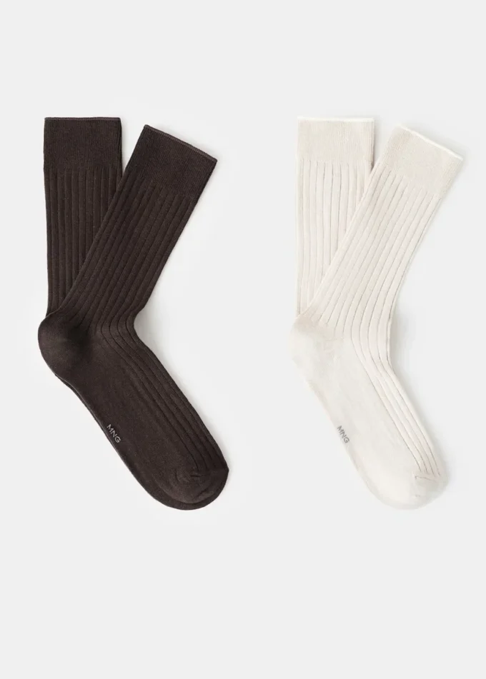 2er-Pack gerippte Baumwollsocken 2er-Pack gerippte Baumwollsocken