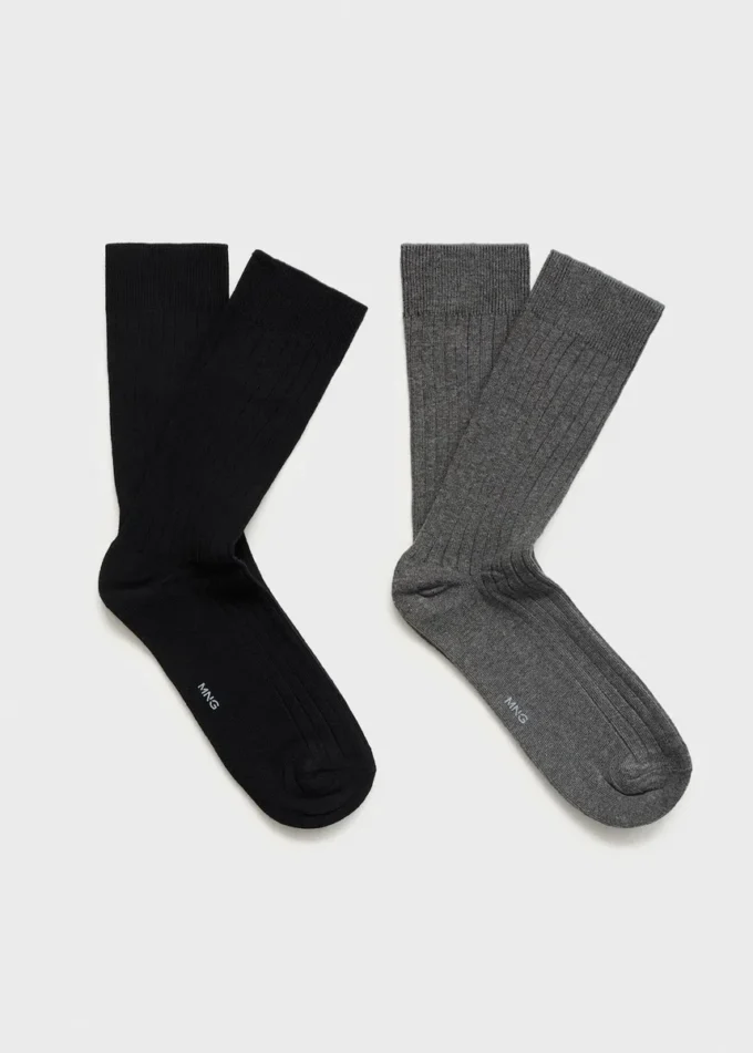 2er-Pack gerippte Baumwollsocken 2er-Pack gerippte Baumwollsocken