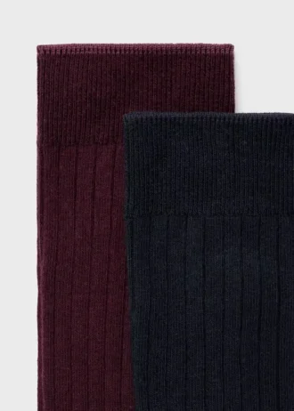 2er-Pack gerippte Baumwollsocken