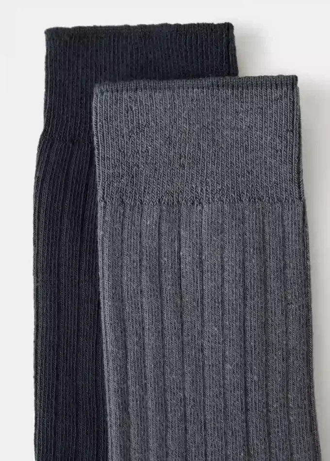 2er-Pack gerippte Baumwollsocken 2er-Pack gerippte Baumwollsocken