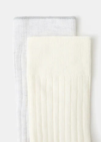 2er-Pack gerippte Baumwollsocken