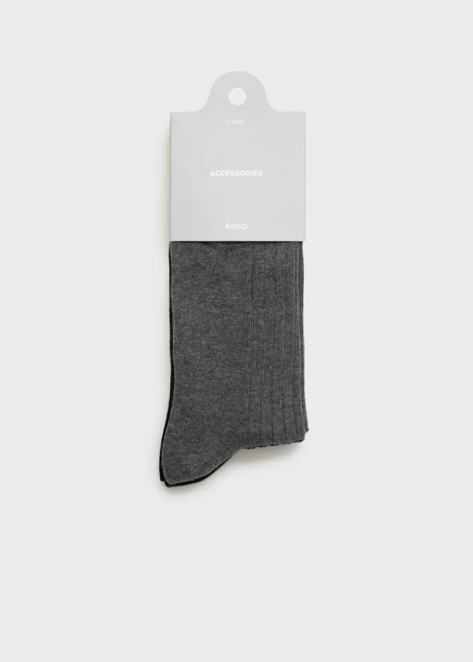 2er-Pack gerippte Baumwollsocken 2er-Pack gerippte Baumwollsocken