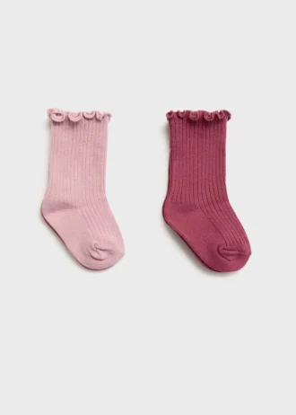 2er-Pack gerippte Socken