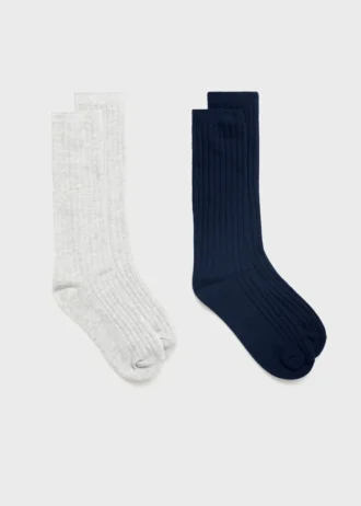 2er-Pack gerippte Socken