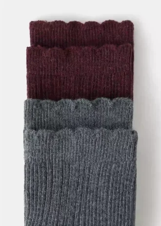 2er-Pack gerippte Socken