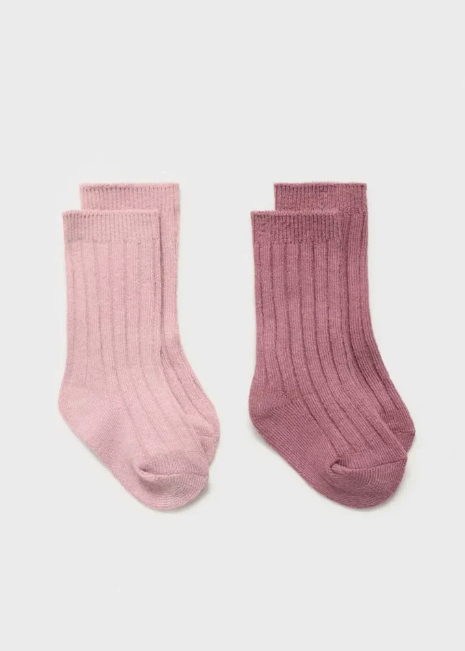 2er-Pack gerippte Socken