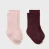 2er-Pack gerippte Socken