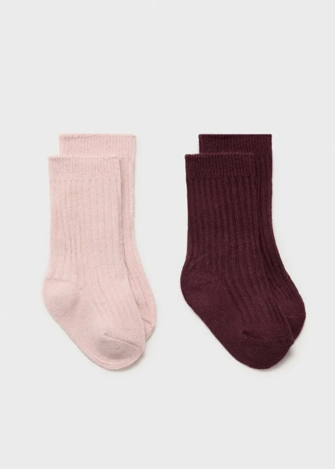 2er-Pack gerippte Socken