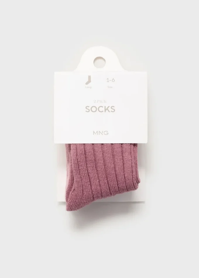 2er-Pack gerippte Socken