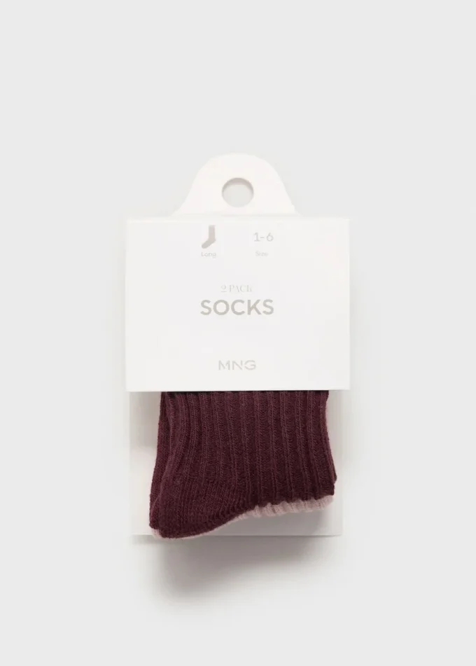2er-Pack gerippte Socken