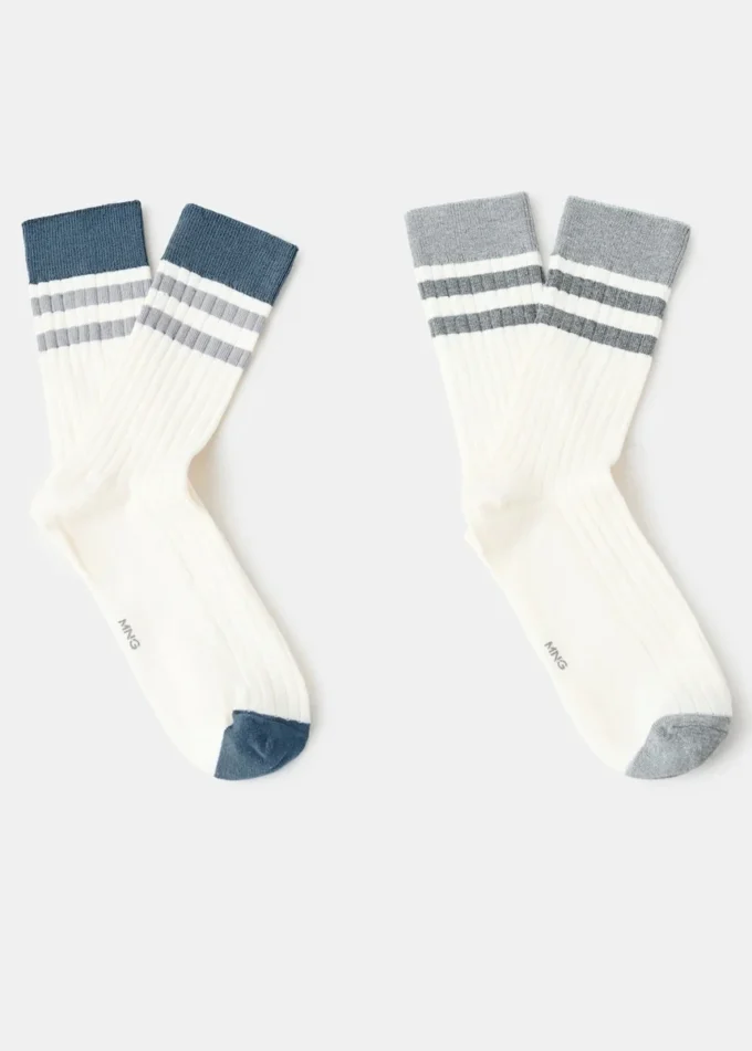 2er-Pack gestreifte Baumwollsocken 2er-Pack gestreifte Baumwollsocken
