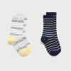 2er-Pack gestreifte Socken
