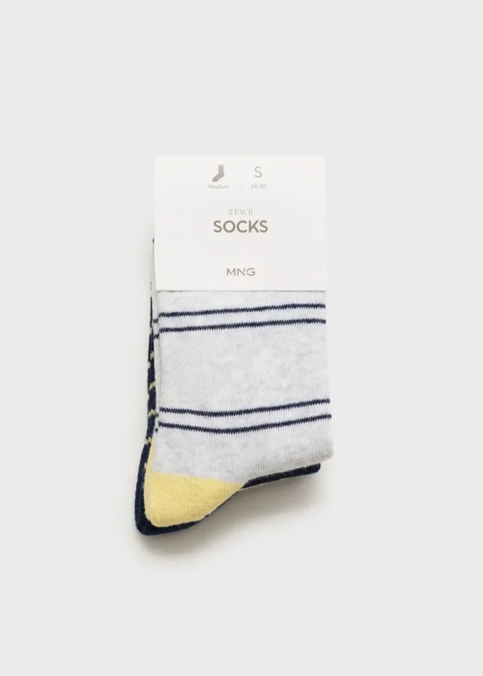 2er-Pack gestreifte Socken