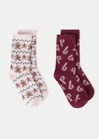 2er-Pack Socken mit Weihnachtsmotiv