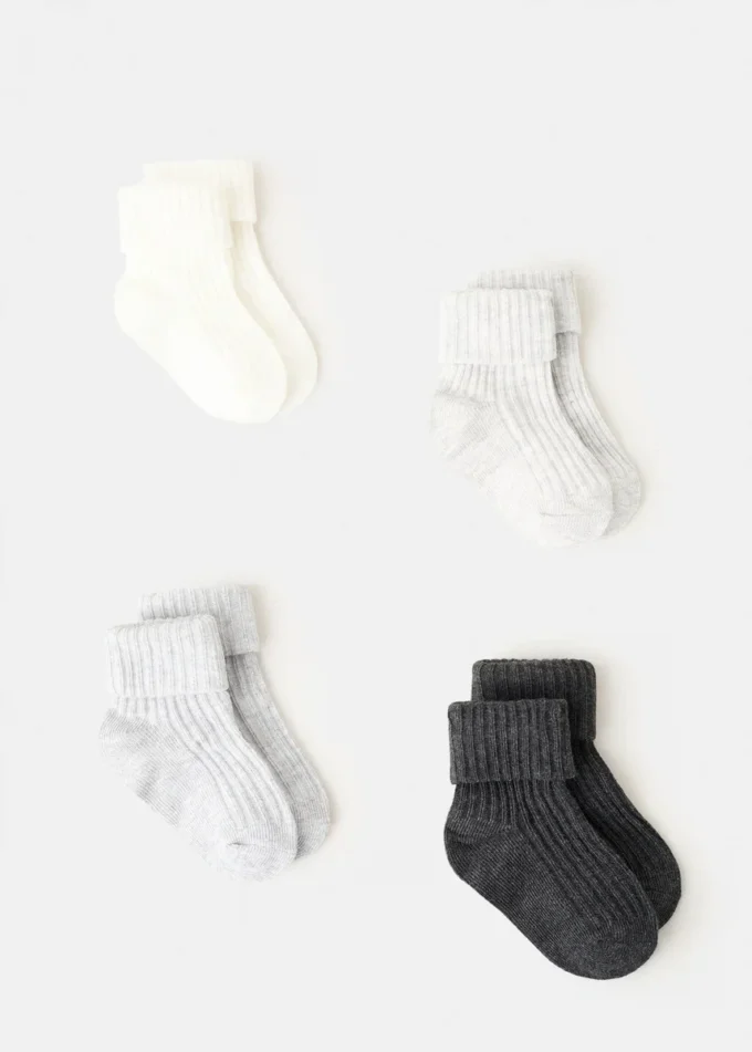 4er-Pack gerippte Socken
