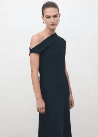 A-Linien-Kleid mit asymmetrischem Ausschnitt