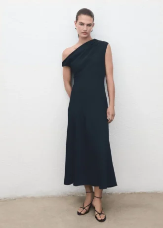 A-Linien-Kleid mit asymmetrischem Ausschnitt