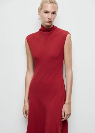 A-Linien-Kleid mit Rollkragen