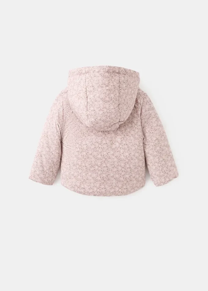 Anorak mit Blumenmuster und Lammfellfutter