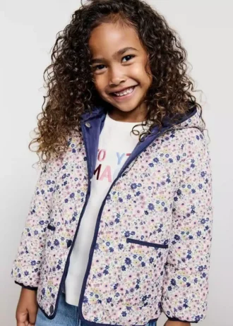 Anorak mit Blumenprint und Steppung