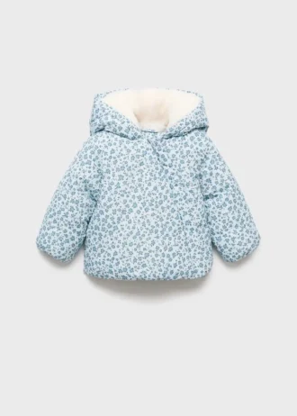 Anorak mit Felloptik und Blumenprint