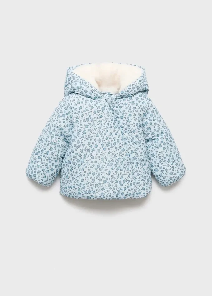Anorak mit Felloptik und Blumenprint