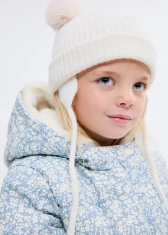 Anorak mit Felloptik und Blumenprint