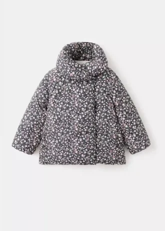 Anorak mit Felloptik und Blumenprint